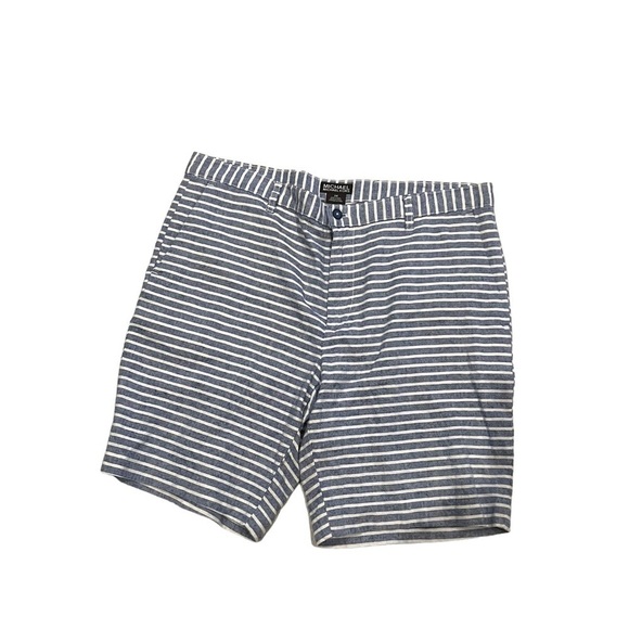 MICHAEL Michael Kors Other - Michael Kors Mens Linen Blend Chino Shorts Blue White Striped 36